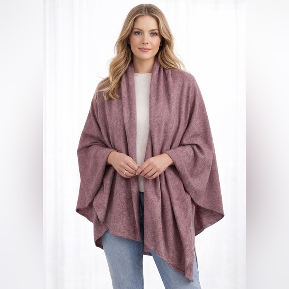 Untouched World Sweaters - Untouched World Cashmere & Silk Dream Multiway Wrap – Rose Quartz - O/S - EUC